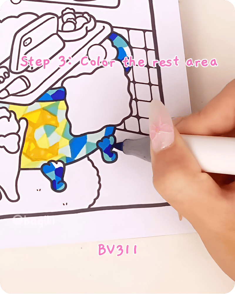 Step example of how to draw a bathtub step by step easy with scattered deep shades creating lively color rhythm.