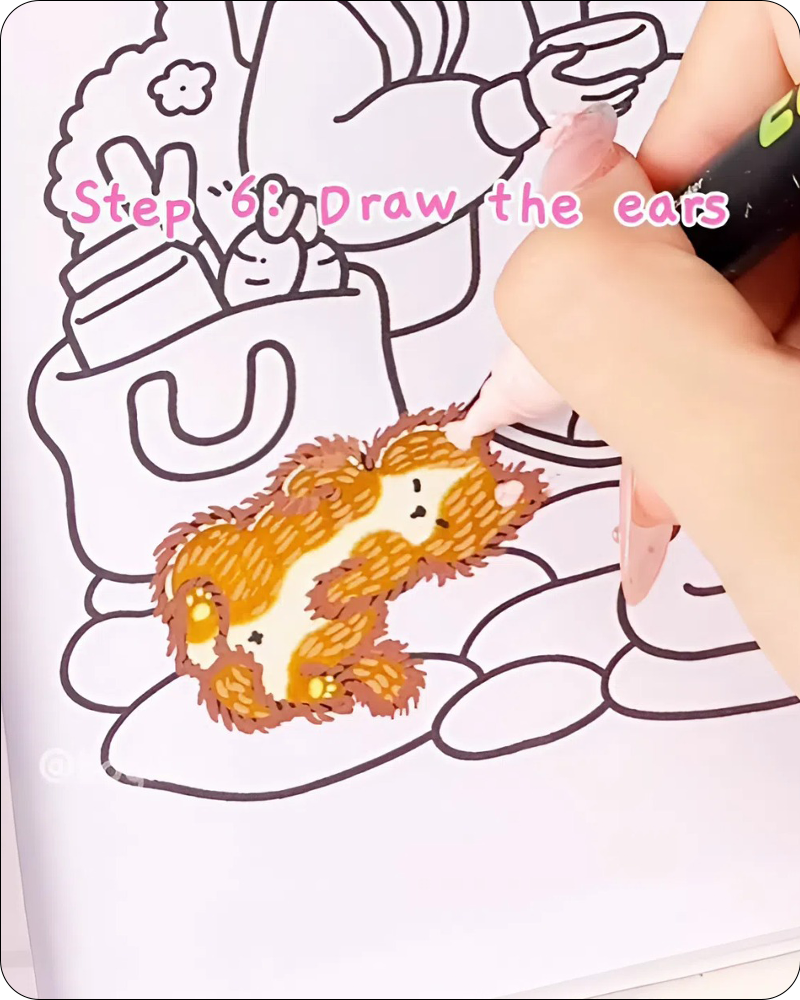 how to draw British Shorthair cat ears step by step