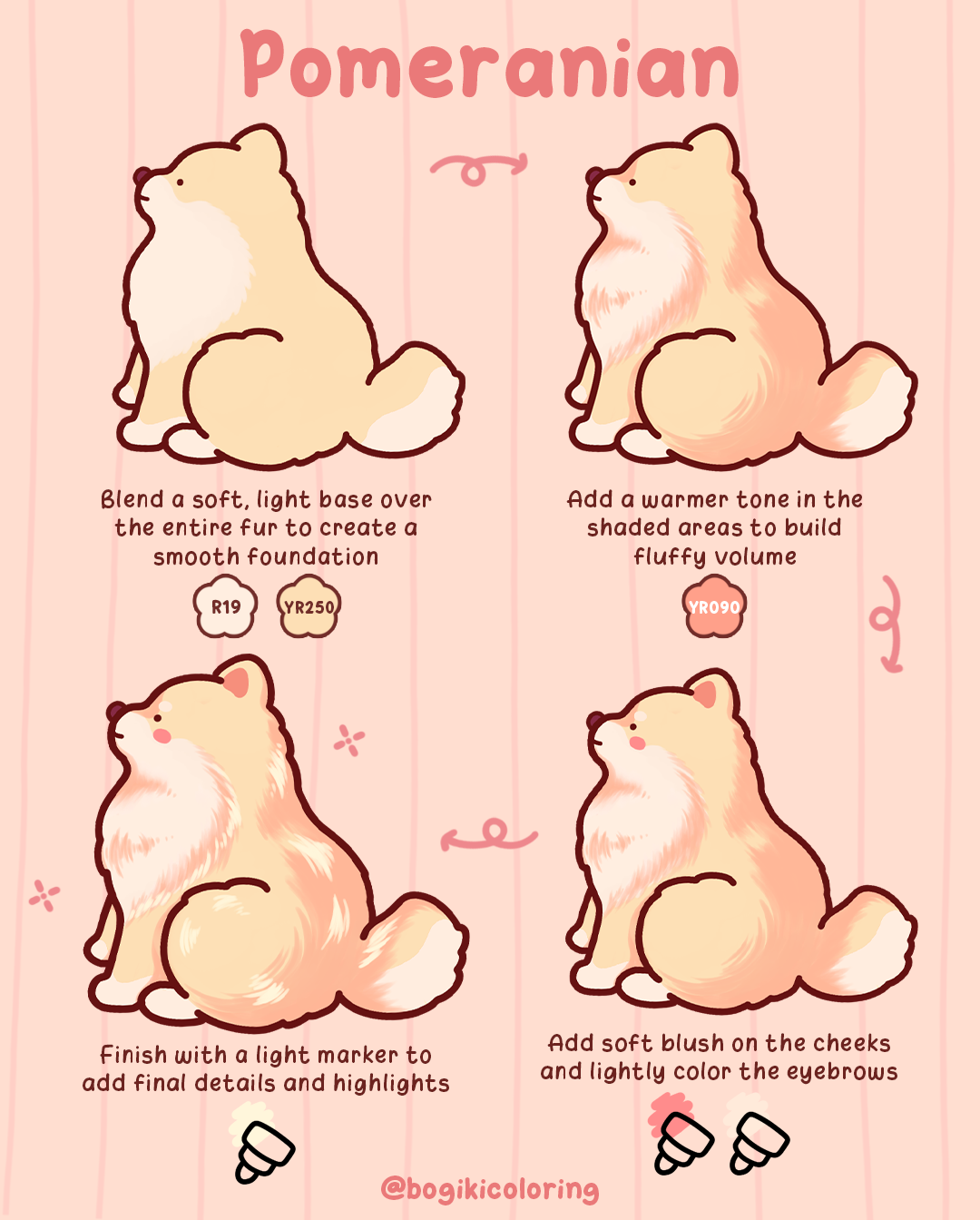 how to draw a pomeranian