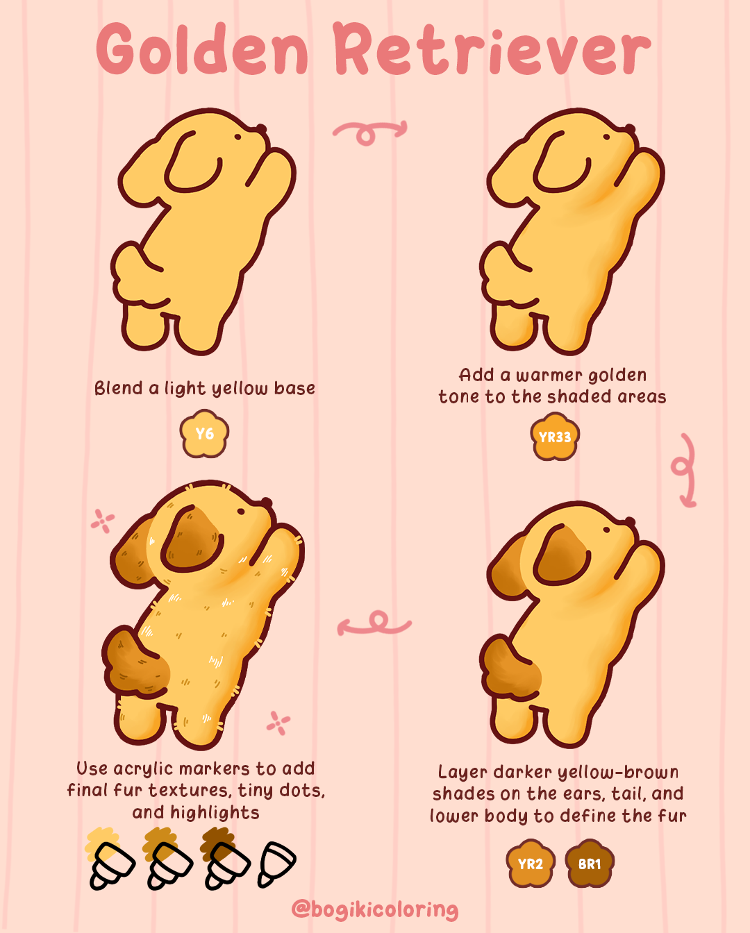how to draw a golden retriever