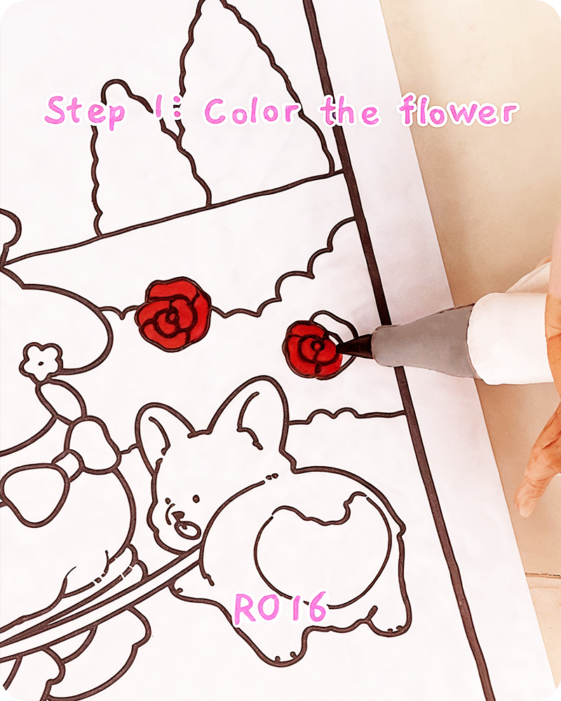 coloring red roses first in how to draw a rose bush step by step