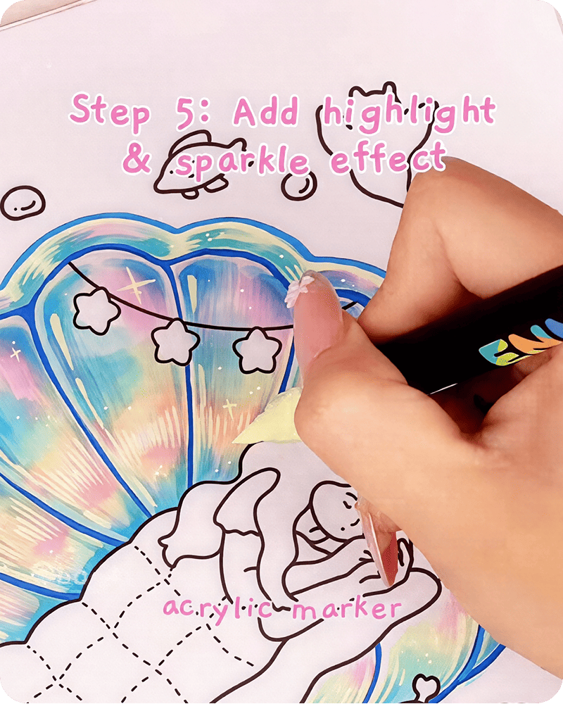 how to draw a seashell easy adding soft yellow reflective details