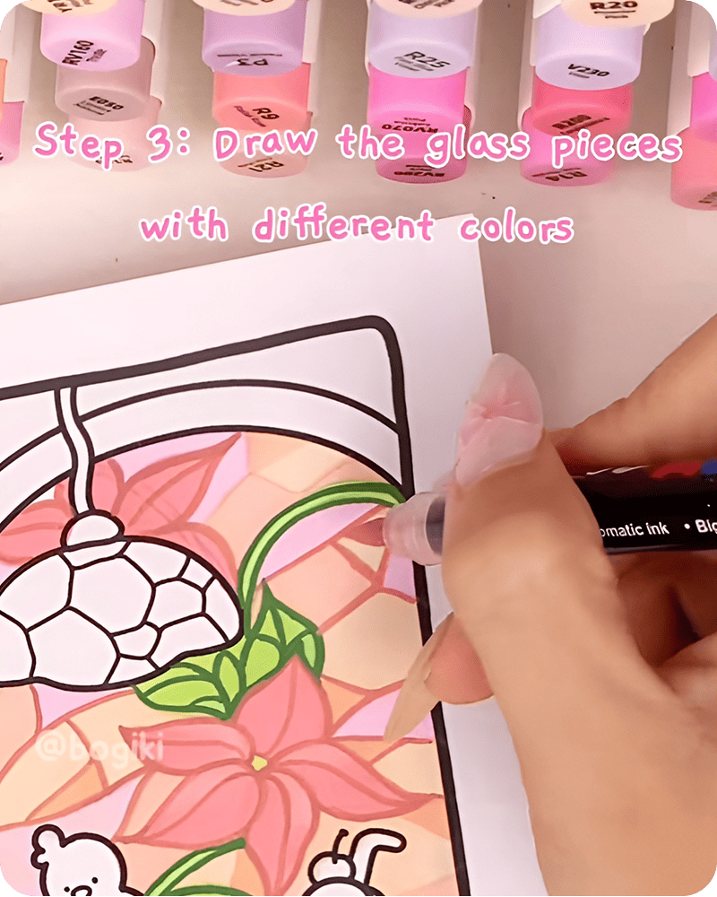 Step 3 how to draw a stained glass window easy outlining each glass piece to define structure clearly
