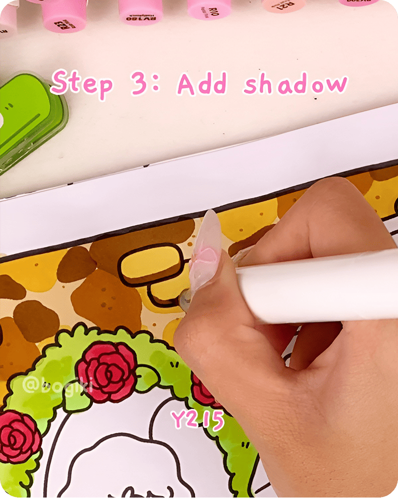 stone wall drawing step by step adding soft shadows around stones to create depth and gentle dimension effect