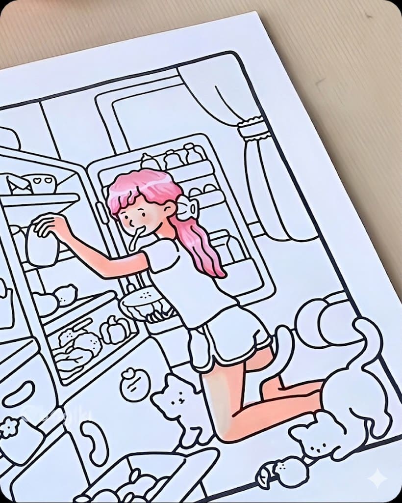 Softening harsh areas with base color in how to draw anime hair step by step, blending tones together for a smooth, cohesive, and softly finished hairstyle