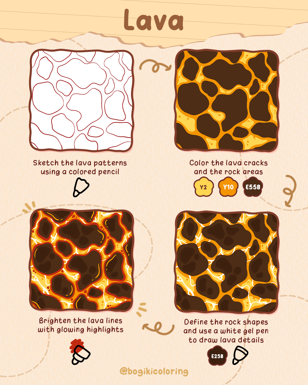 how to draw lava easy