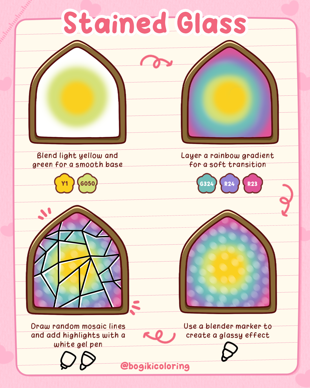 how to draw stained glass