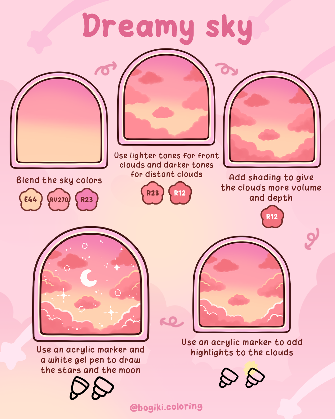 how to draw dreamy sky