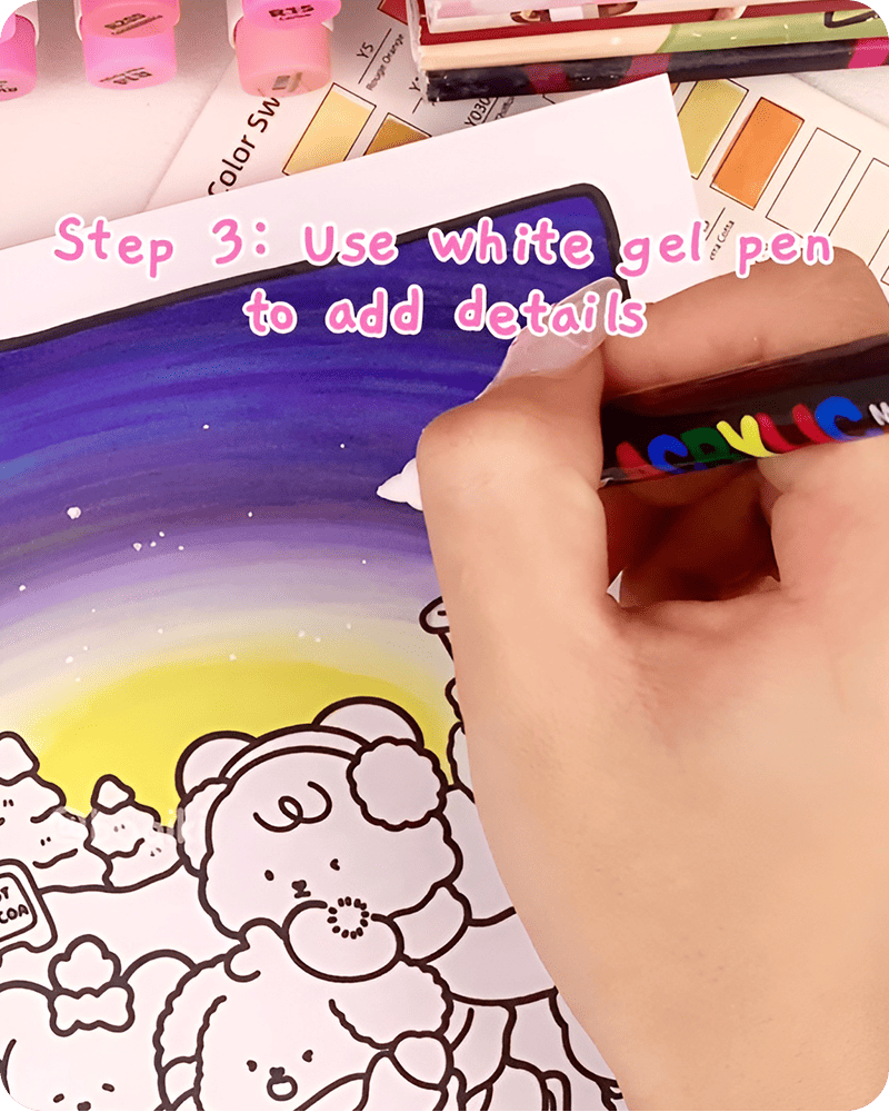 how to draw starry night step by step easy adding small white dots to create natural scattered star details