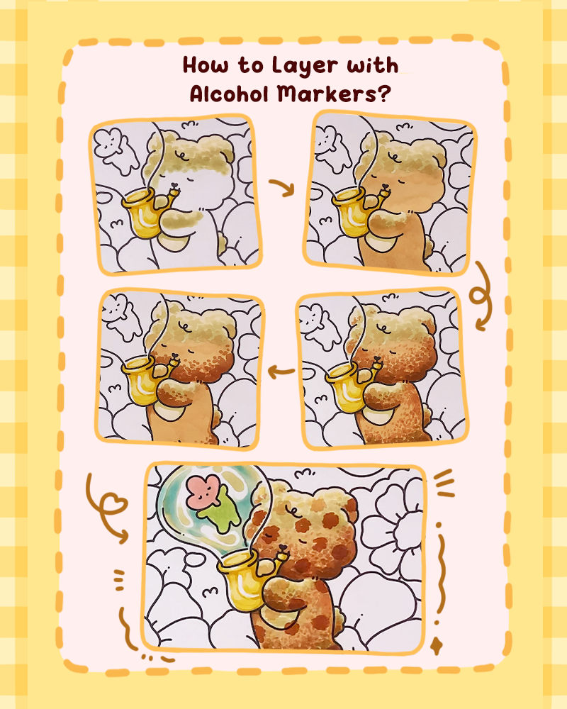 How to layer alcohol markers step by step for smooth blending and streak free coloring results