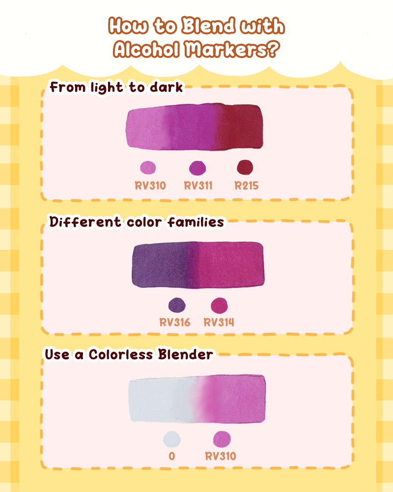 How to blend alcohol markers from light to dark for soft smooth color transitions in coloring books