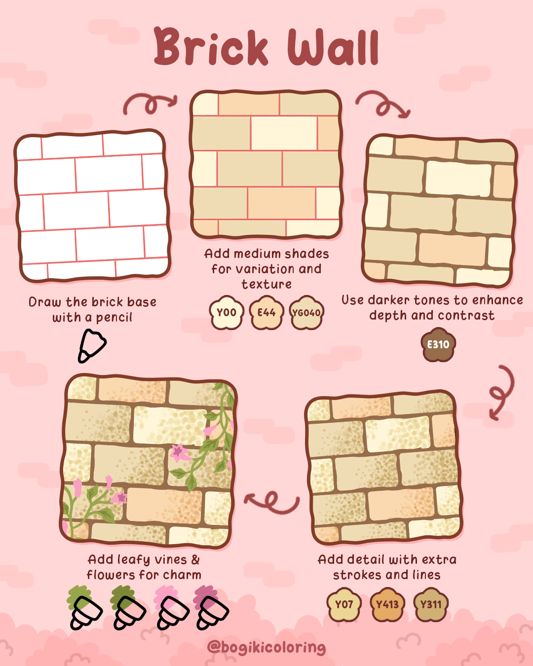 how to draw a brick wall