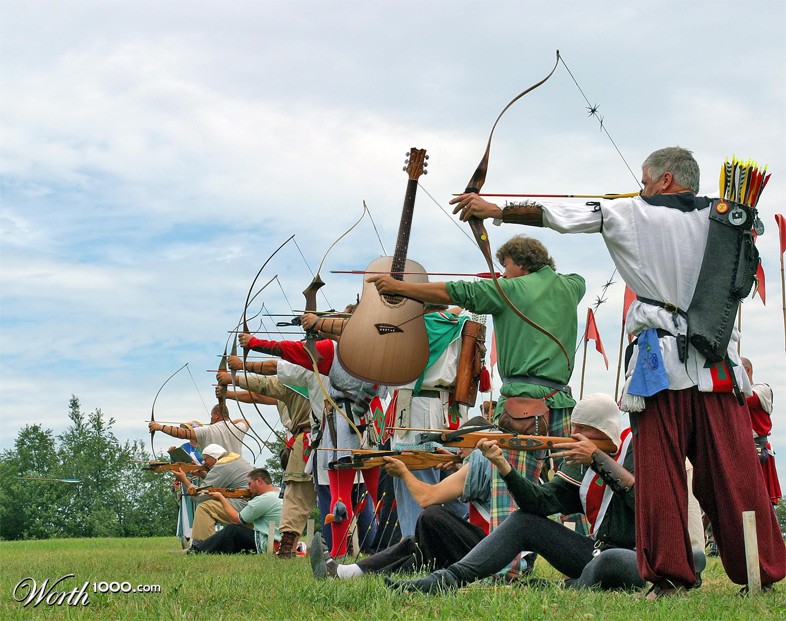 Guitar and arrow