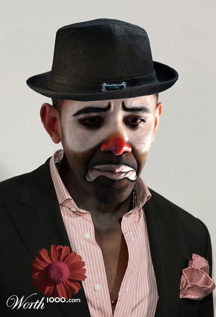 Obama Shabby Chic Hobo Clown