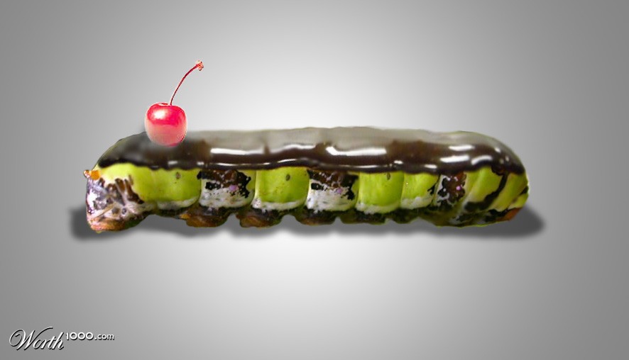 green worm eclair