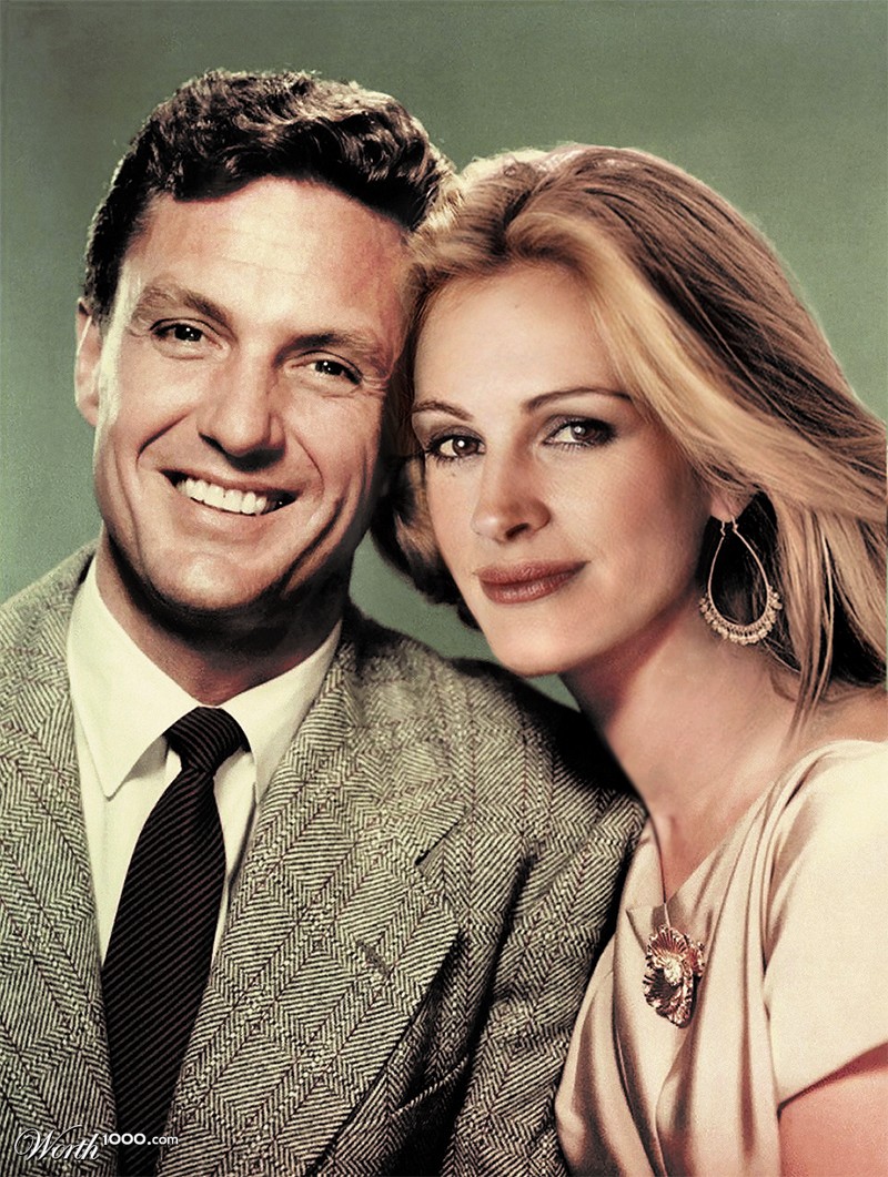 Julia Roberts and Robert Stack