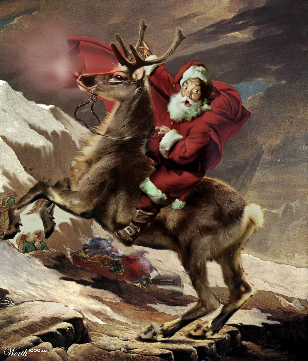 Santa crossing the Alps