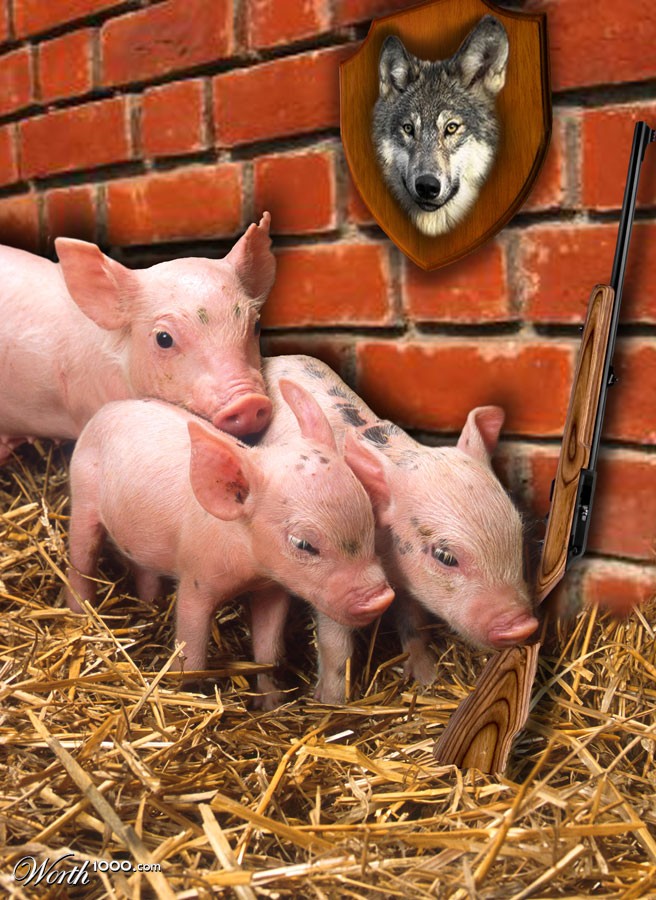 Three Lil Pigs who got the Wolf