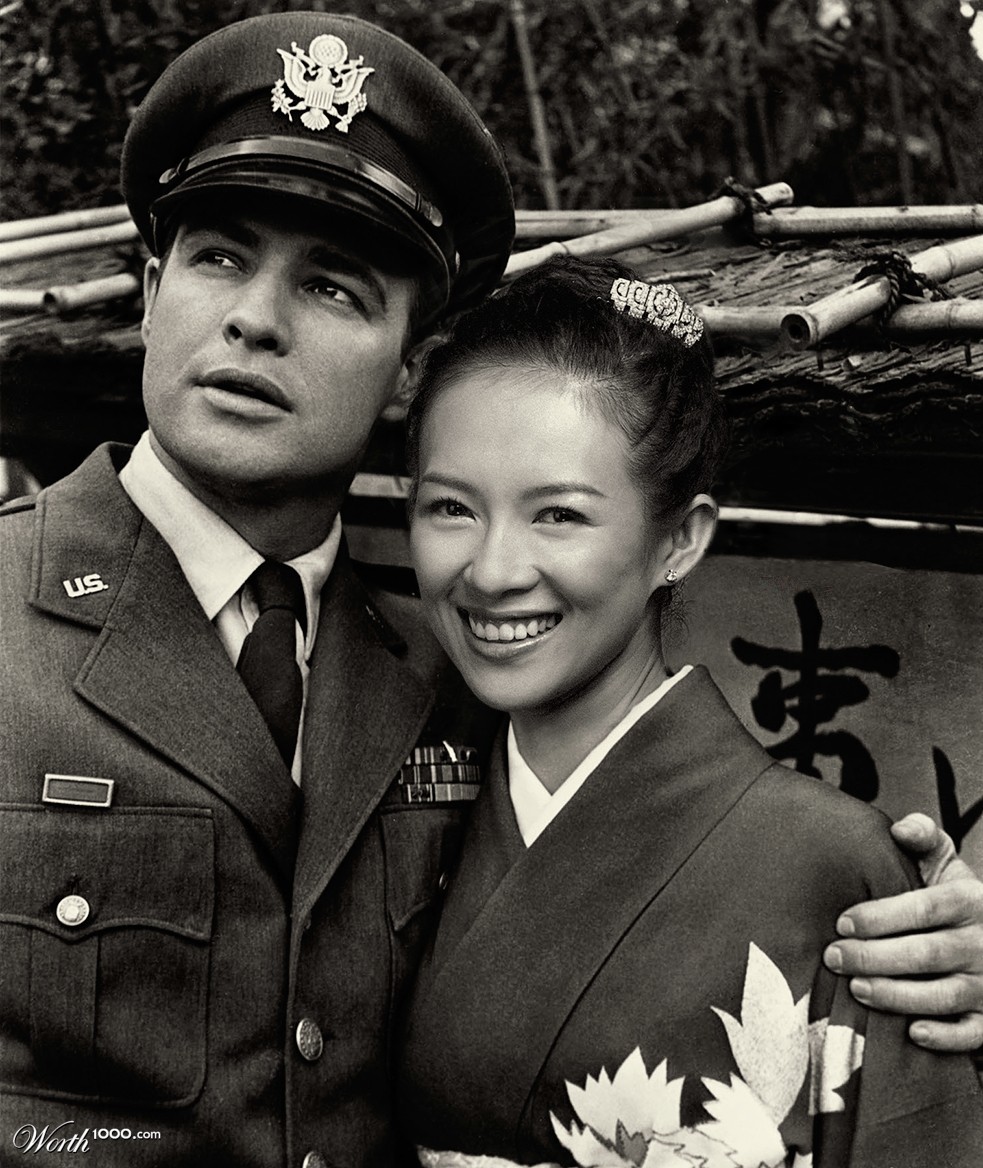 Ziyi Zhang and Marlon Brando