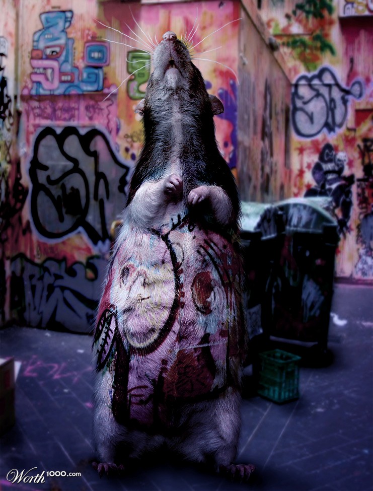 Giant Graffiti Rat