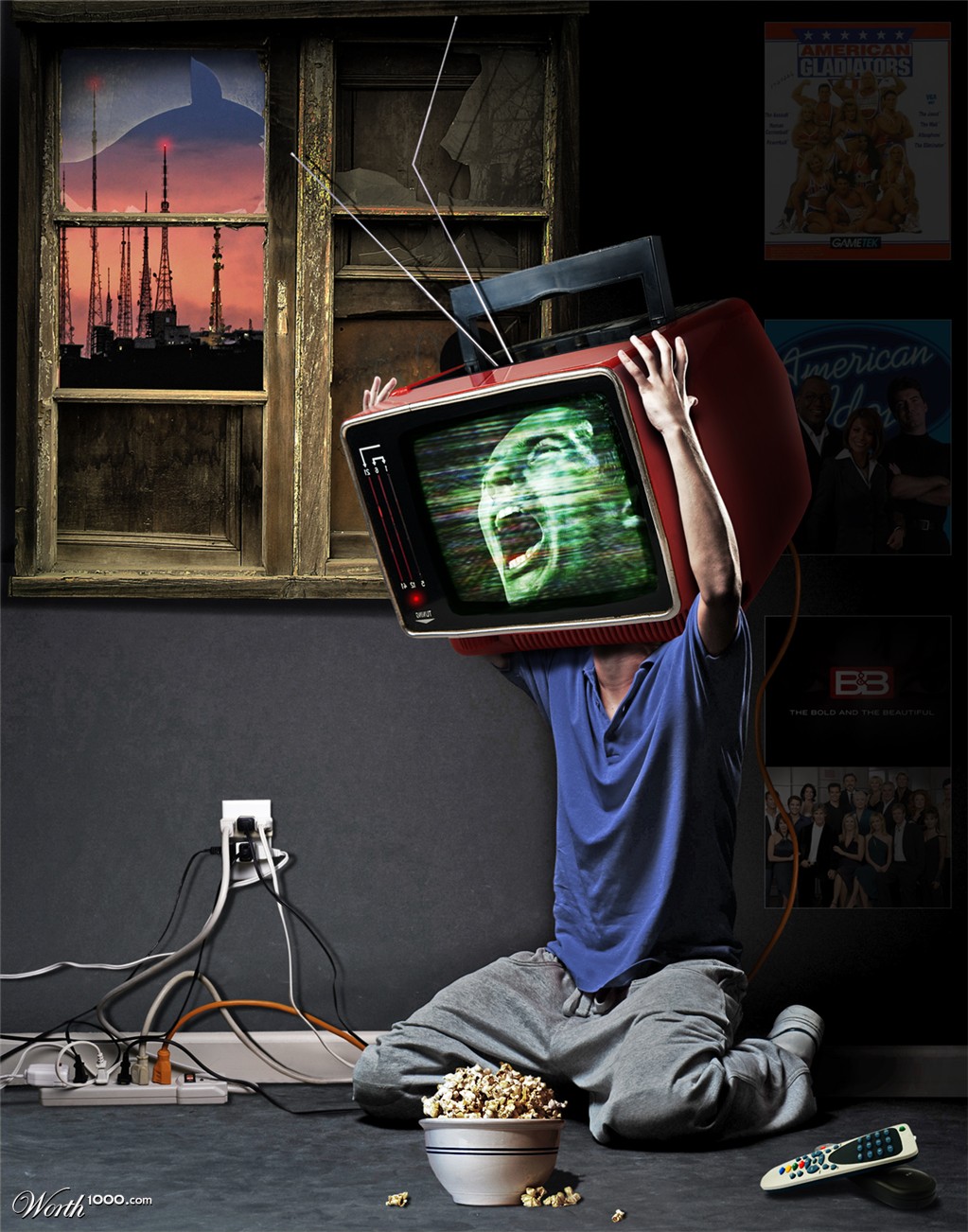 Brain-dead TV Head