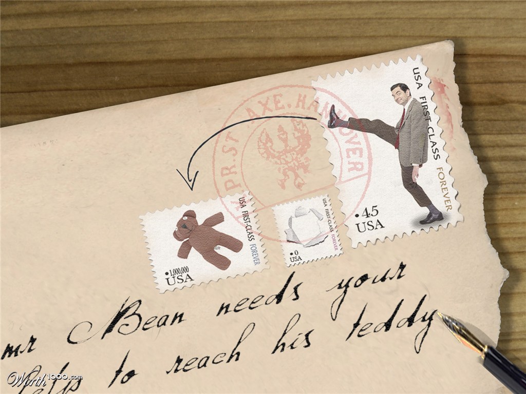 Mr.Bean & Teddy postal