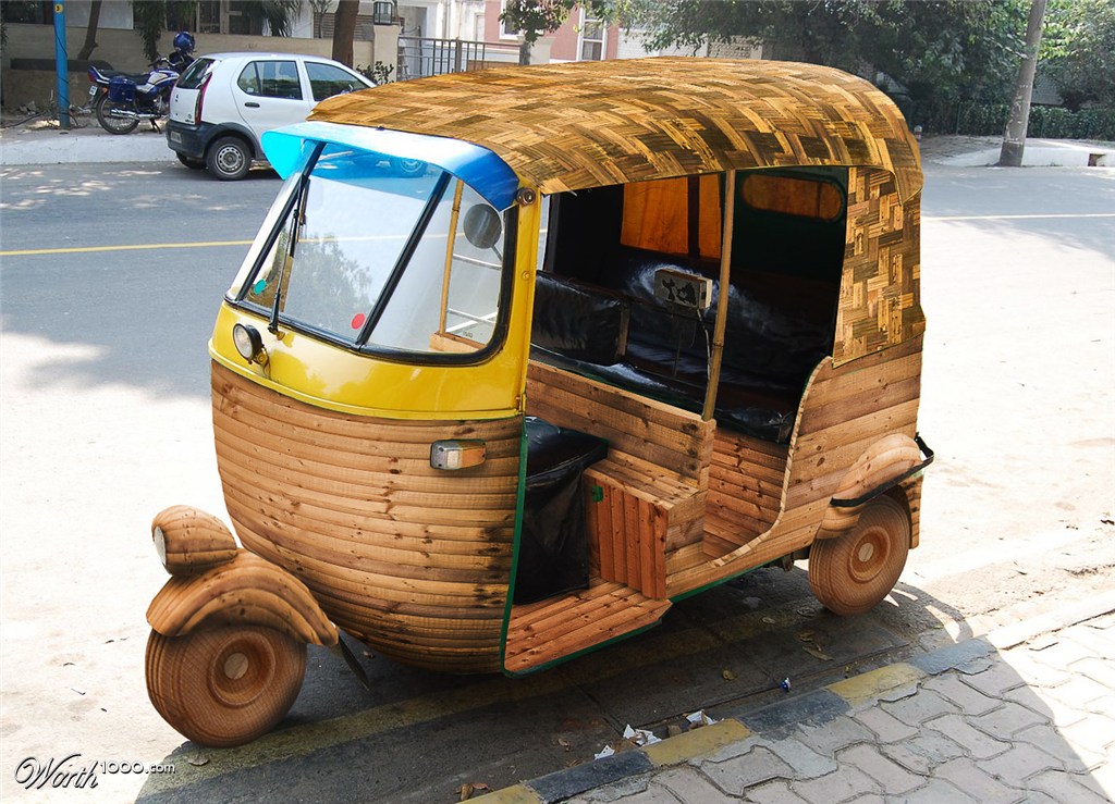 Wooden Auto Rickshaw