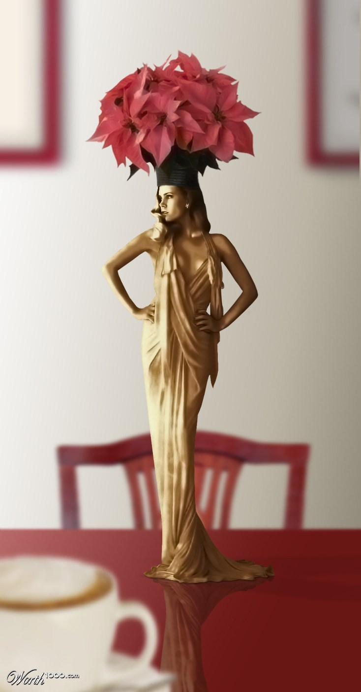 Amie as a statue