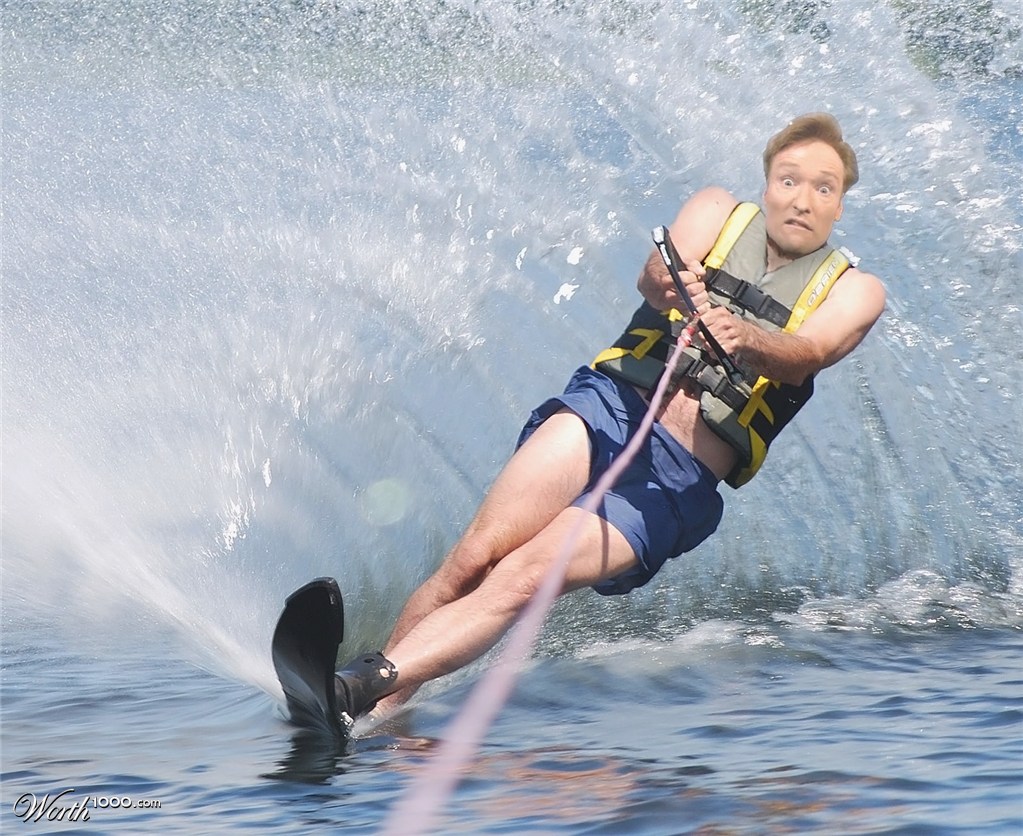 Conan o'Brien on the water