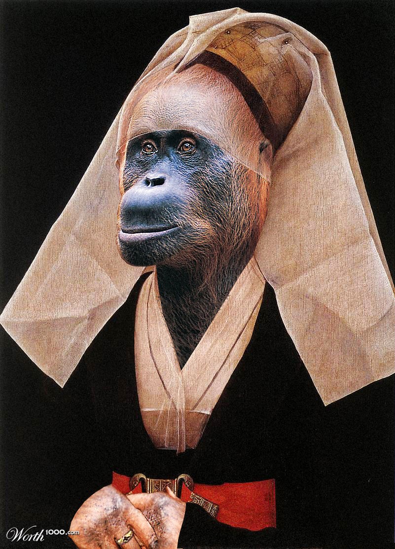 Portrait of a veiled orangutan
