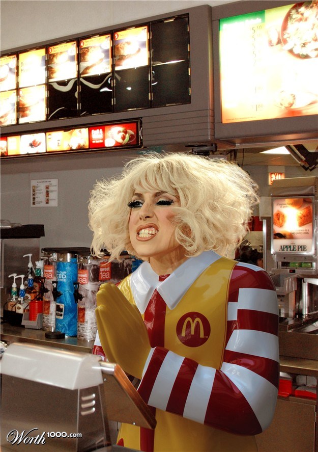 lady gaga gone clown for mcdonalds