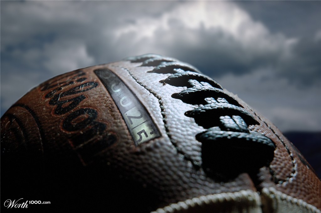 I can throw a pigskin a quarter mile.