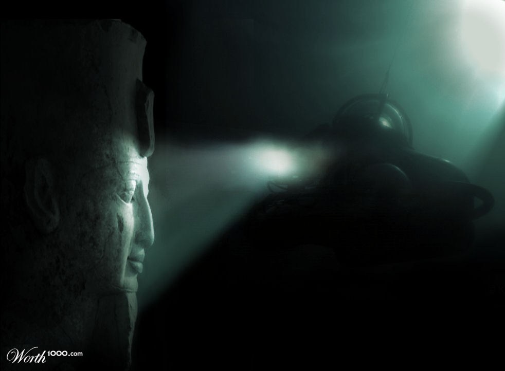 Underwater Egyptian Statue
