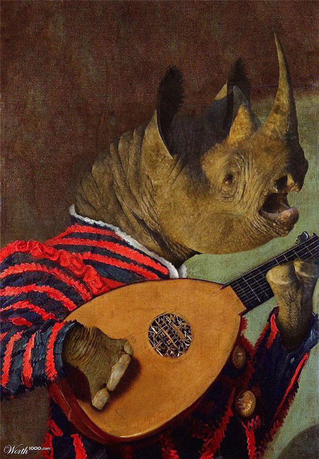 Buffoon Playing Lute
