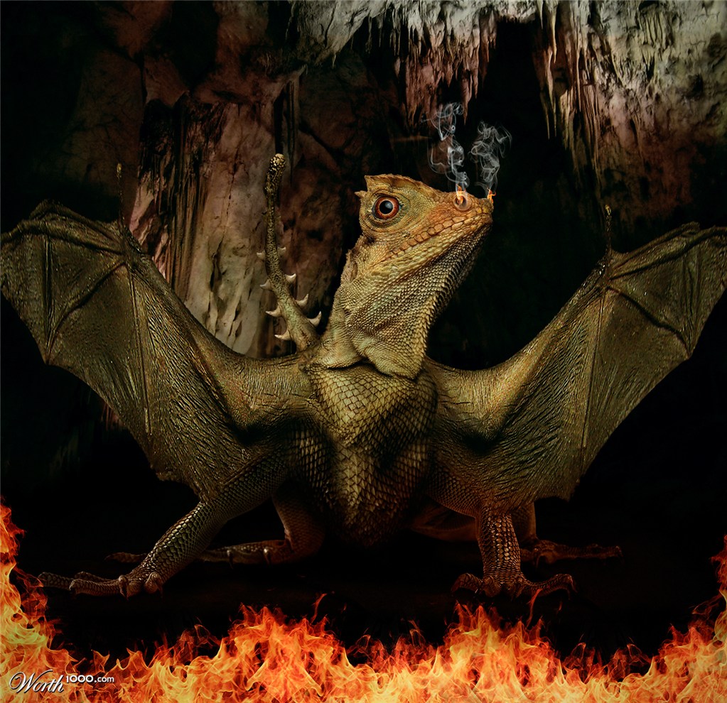 Dragon in his cave