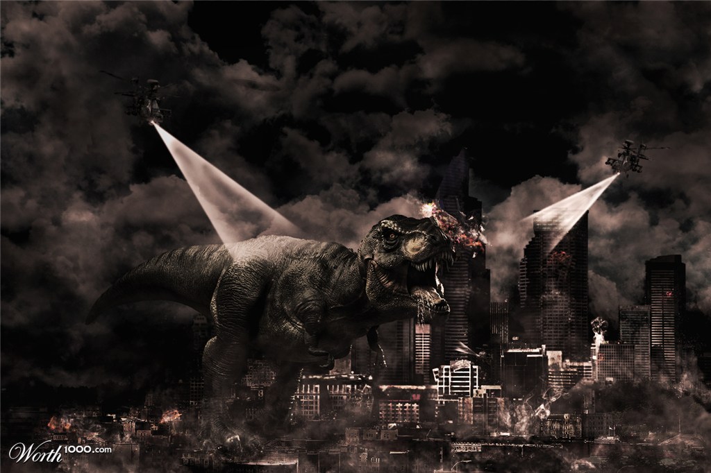 dino in the city