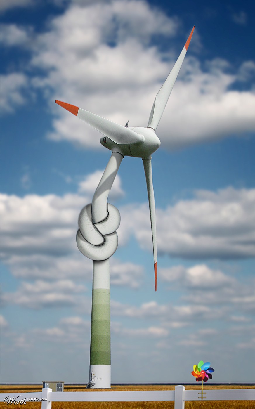 Knotted wind turbine