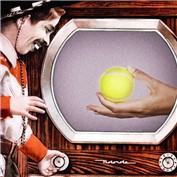 Midget Cowboy Watching a Tennis Ball on an Antique Television — JuniorWences