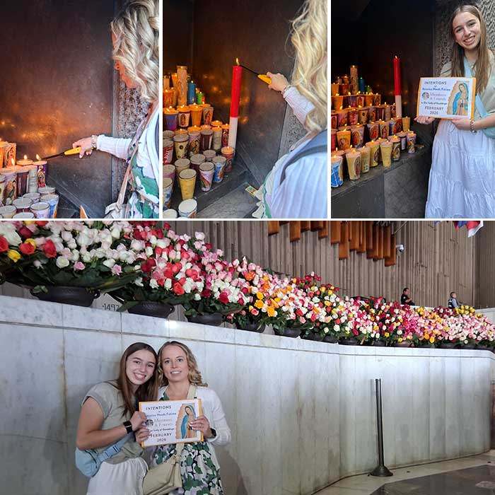 Candles lit and intentions delivered to the Shrine of Our Lady of Guadalupe