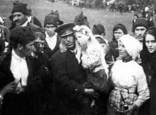 Jacinta being carried away from Cova da Iria after one of the apparitions