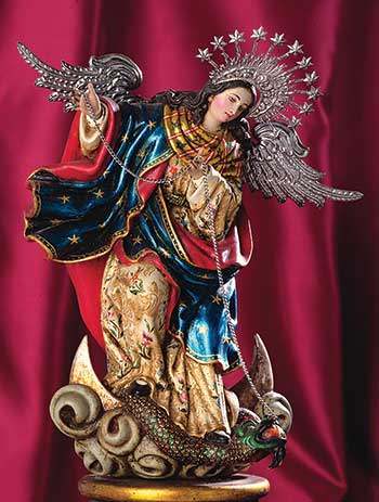 Our Lady of the Apocalypse, “A great sign appeared in the sky, a woman clothed with the sun, with the moon under her feet, and on her head a crown of twelve stars”(Apoc. 12:1).