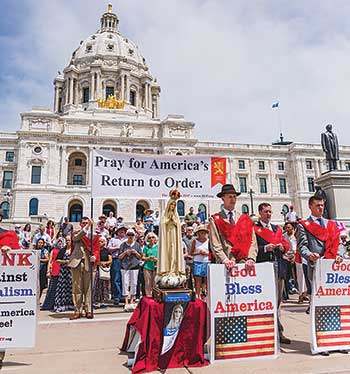 In the Summer of 2020, the American TFP prayed for America’s return to order in front of every capitol building in the United States. (Pictured: rally in Saint Paul, Minn.)