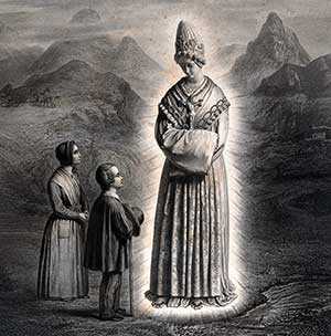 Our Lady of La Salette surrounded by light