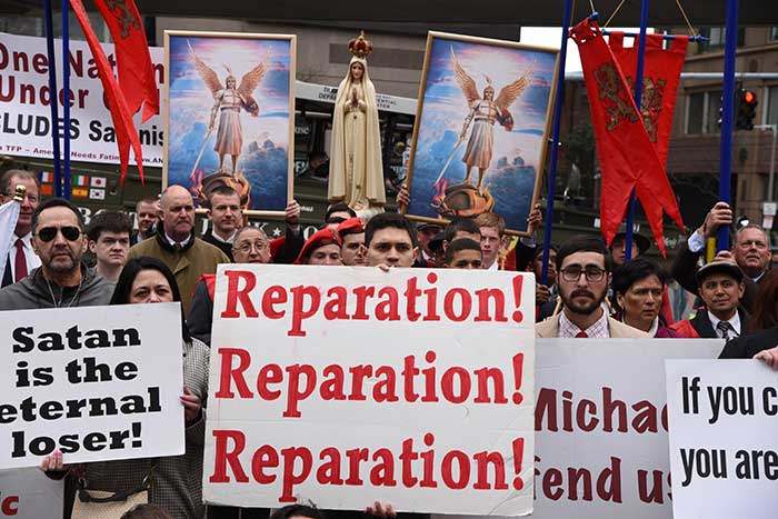 All are called to imitate the zeal of Saint Francisco by making acts of reparation for the many blasphemies and sins prevalent in our post-Christian culture.
