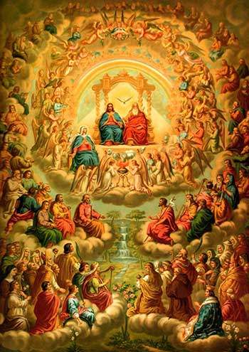 All Saints surrounding the Holy Trinity and Mary