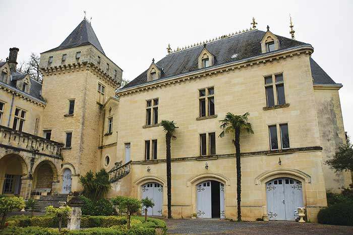 The historic Bordeaux estate Château de La Rivière in Fronsac, Bordeaux, dates back to 1577 and is built on medieval foundations.