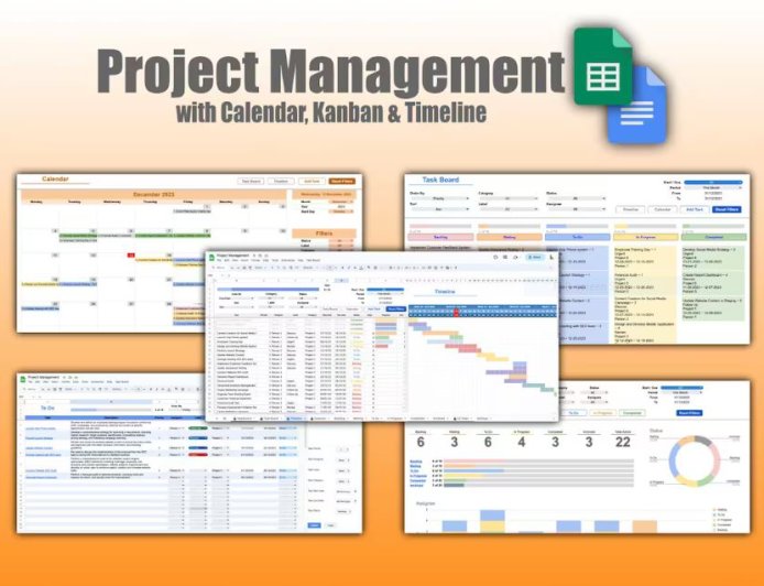 TaskX  Project Management with Calendar, Kanban Board and Timeline Gantt Chart in Google Sheets