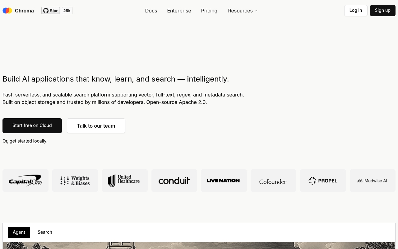 Screenshot of Chroma website