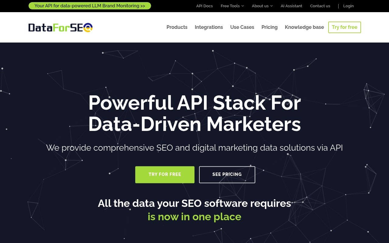 Screenshot of DataForSEO website
