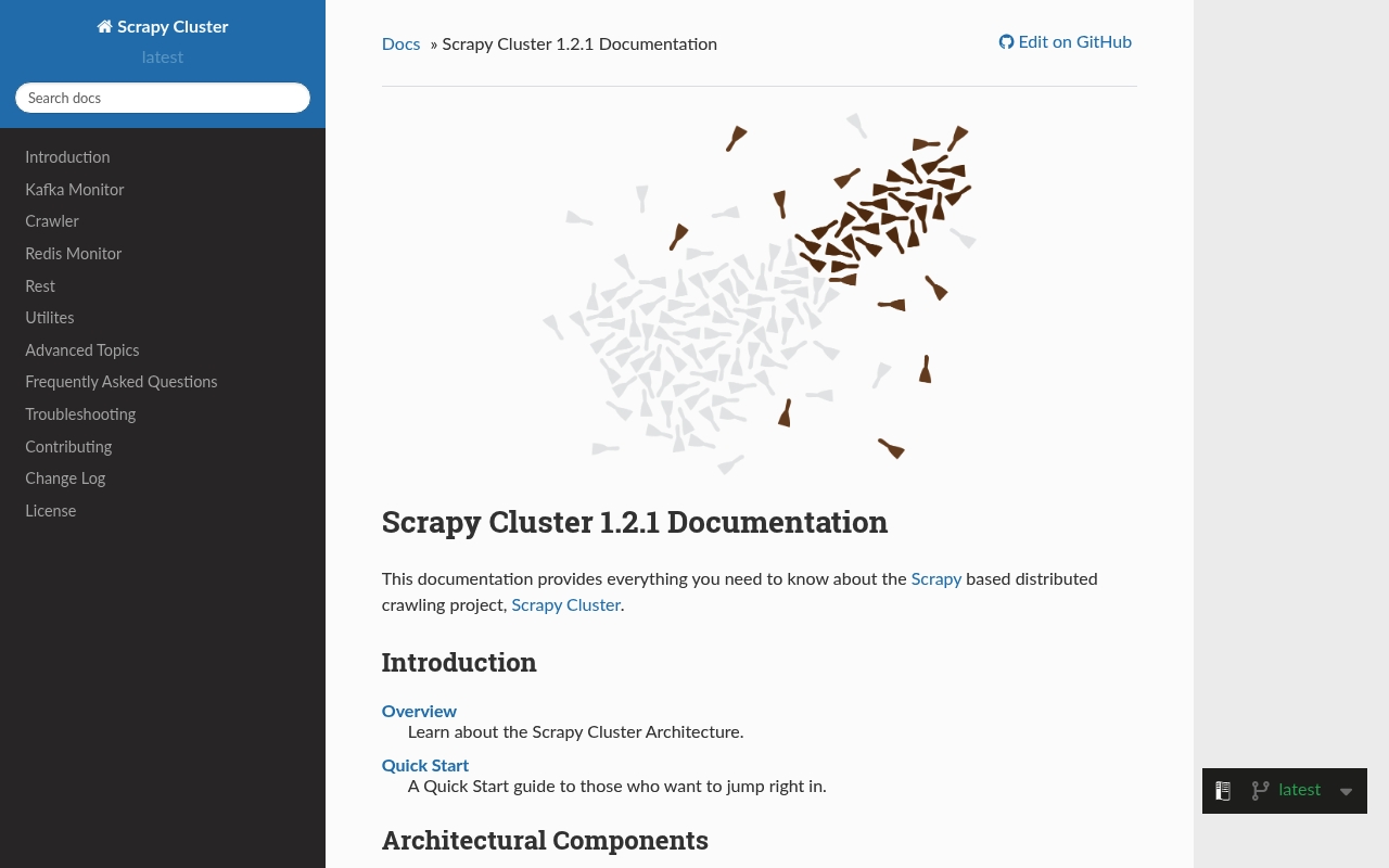 Screenshot of Scrapy Cluster website